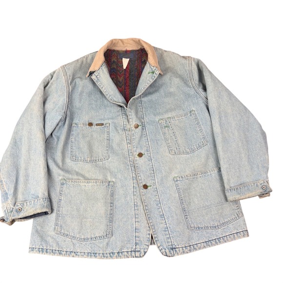 OshKosh B'gosh Other - Vintage 80s OshKosh BGosh Blanket Lined Denim Chore Jacket USA Made Workwear 46R